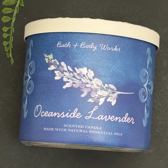 BBW Oceanside Lavender Bath & Body Works 3 Wick Candle - Picture 5 of 10
